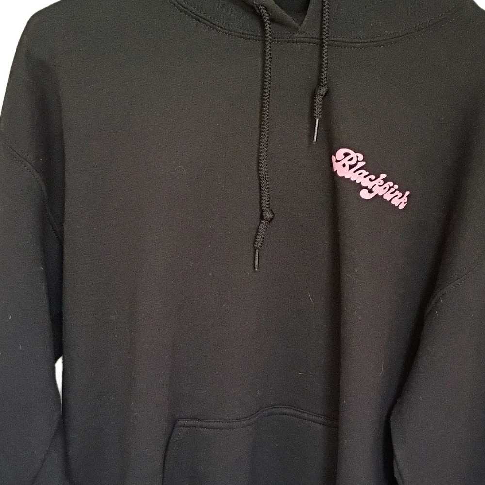 Blackpink YG Entertainment Official Hoodie Black‎ Pink Graphic Sweatshirt Large